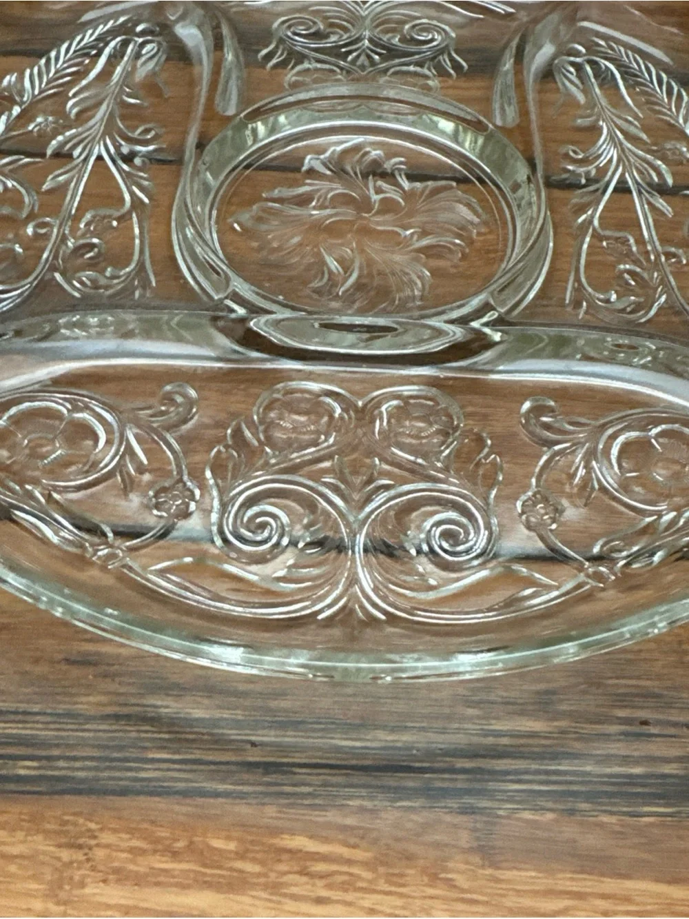 Divided Pressed Clear Glass 11 1/2